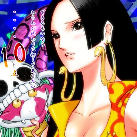Gabu Boa Hancock Salome One Piece One Piece Lowres 1girl Black
