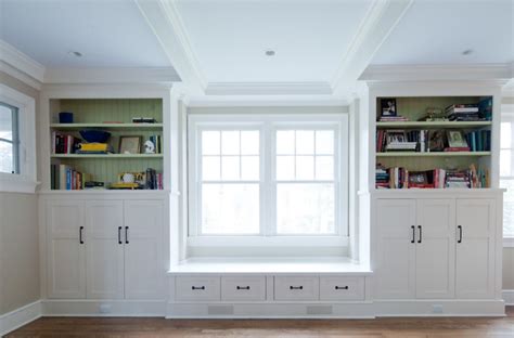 See more ideas about house design, window seat, window benches. Custom Bookcase and Bench Seat - Traditional - Bookcases ...