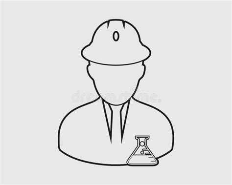 Chemical Engineer Line Icon Stock Vector Illustration Of Pictogram