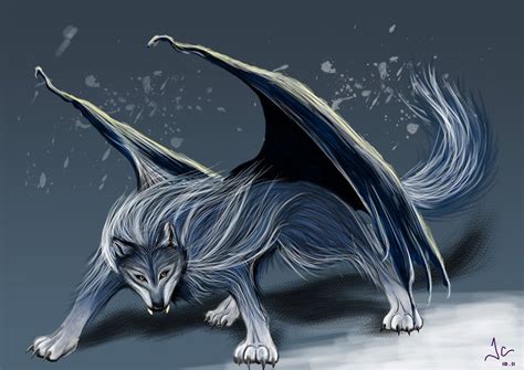 Dragon Wolf By Luuphii On Deviantart Dragon Wolf Wolf Drawing Wolf