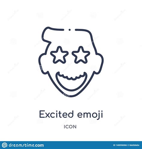 Linear Excited Emoji Icon From Emoji Outline Collection Thin Line
