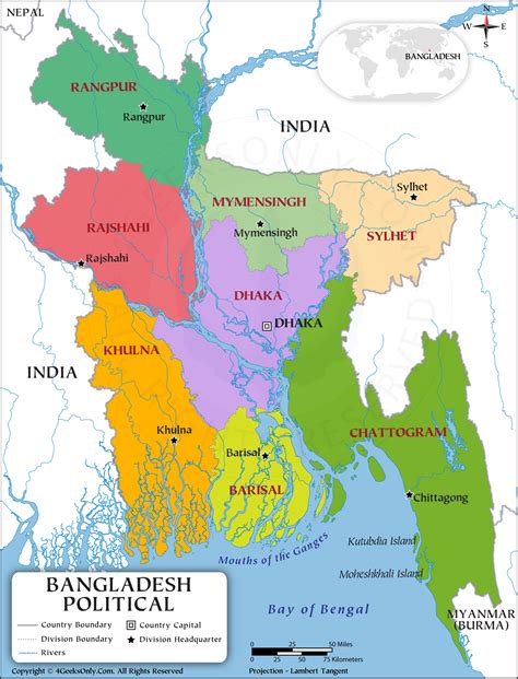 Bangladesh Political Map Hd