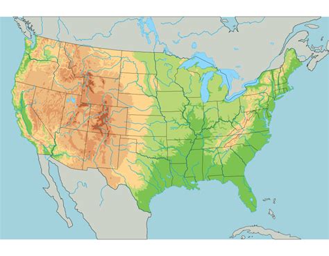 Physical Map Of The United States Quiz United States Map