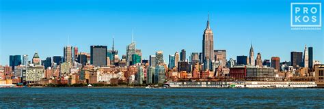 New York City Skyline And Hudson River Panorama Framed Photograph By