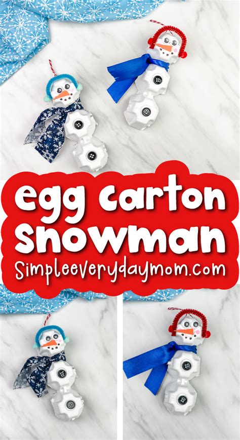 Egg Carton Snowman Craft For Kids