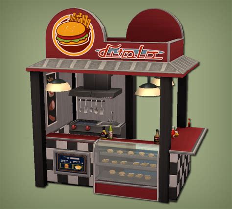 Burger And Fries Functional Stand For The Sims 2 In 2023 Sims 2 Sims