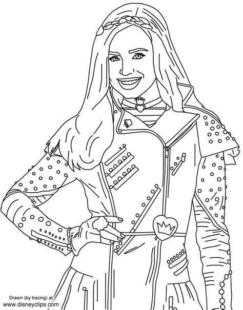 Printable is a able to use product or service. #Evie from Disney's #Descendants | Descendants coloring ...