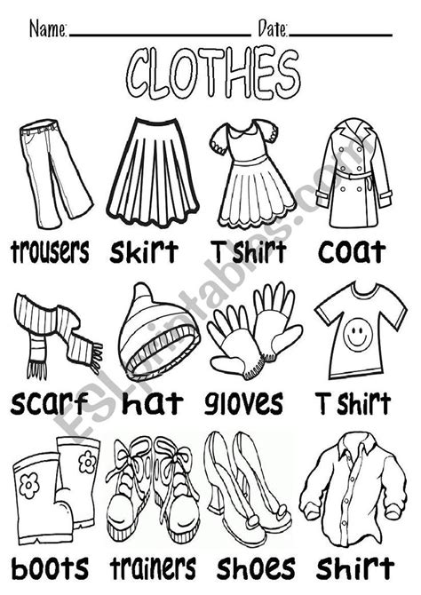Bandw Vocabulary About Clothes Esl Worksheet By Elenarobles29