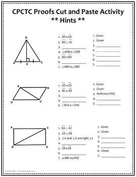 There are three ways to prove the similarity of triangles: Congruent Triangles and CPCTC Proofs Cut and Paste ...