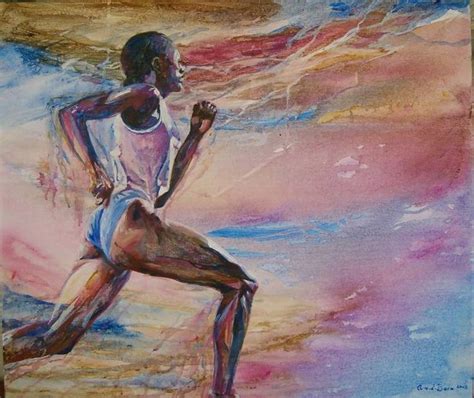 Runner Woman Athlete Painting In 2021 Sports Painting Painting