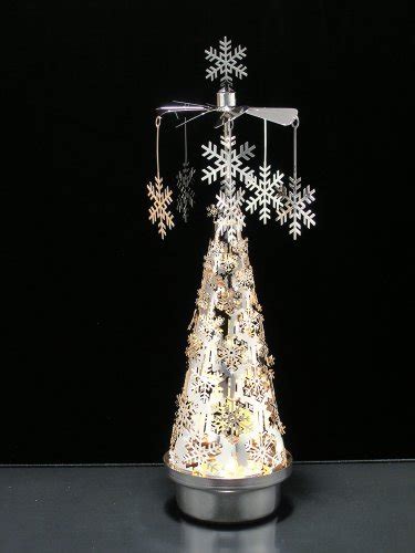 Banberry Designs Spinning Snowflakes Candle Holder With Snowflake Tree