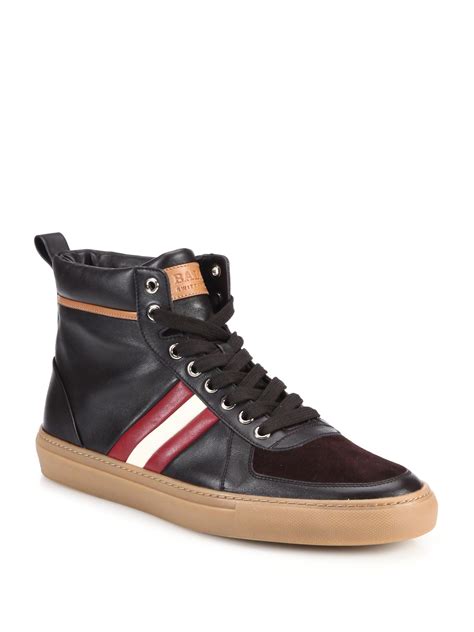 Bally Hervey Leather High Top Sneakers In Brown For Men Lyst