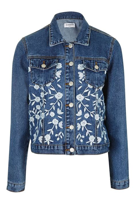 Embroidered Denim Jacket By Glamorous Topshop Embroidery Jeans