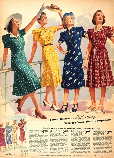 Sears 1939 Catalog Page 47 1930s Fashion Trendy Fashion Retro Fashion