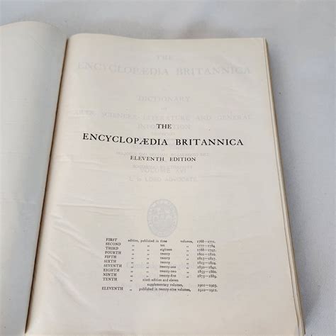 The Encyclopaedia Britannica Eleventh Edition Copy Right 1910 Ebay