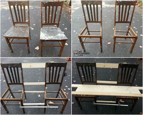 Repurposed Chair Bench Chairs Repurposed Wooden Dining Room Chairs