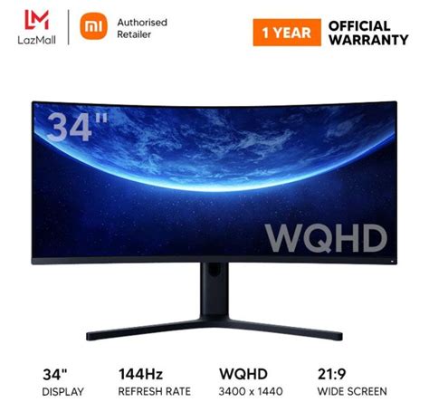 Official Xiaomi Mi Curved Display Gaming Monitor 34 Inch 219 144hz