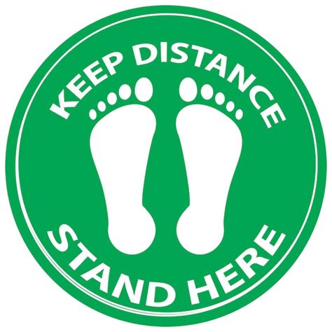 Premium Vector Footprint Floor Sticker Keep Distance Waiting In Line