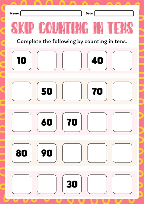 Skip Counting By 10 Worksheet