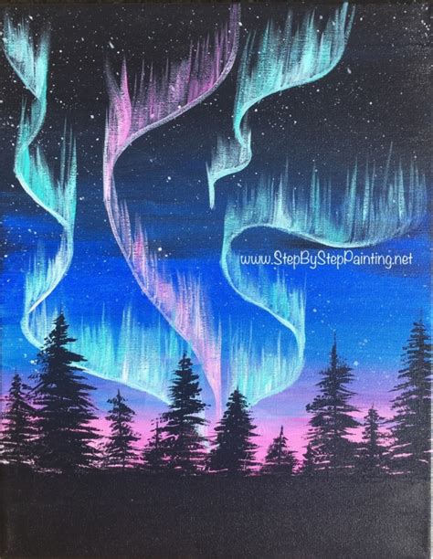 How To Paint Northern Lights Step By Step Painting