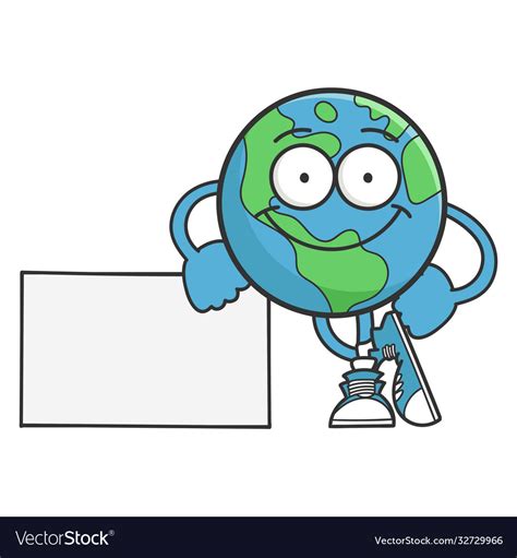 Smiling Happy Planet Earth Cartoon Character Vector Image