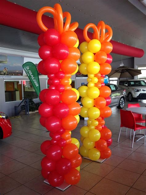Red Orange And Yellow Tall Balloon Columns Great For Car Furniture Or