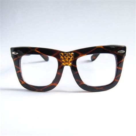 Wayfarer Oversized Nerd Dork Chic Huge Glasses Clear Lense Rhinestone Frames Faux Dorky