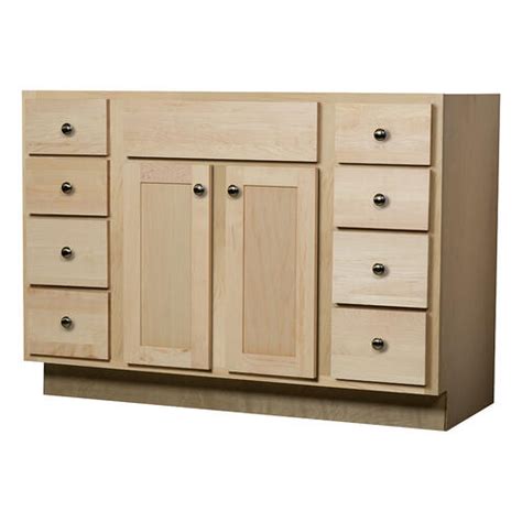 All cabinets are assembled and ready to install, allowing you the hardware and finish of your choice. Quality One™ 48" W x 21" D x 34-1/2" H Unfinished Maple ...