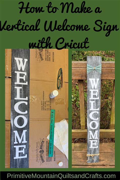 How To Make A Vertical Welcome Sign With Cricut Wooden