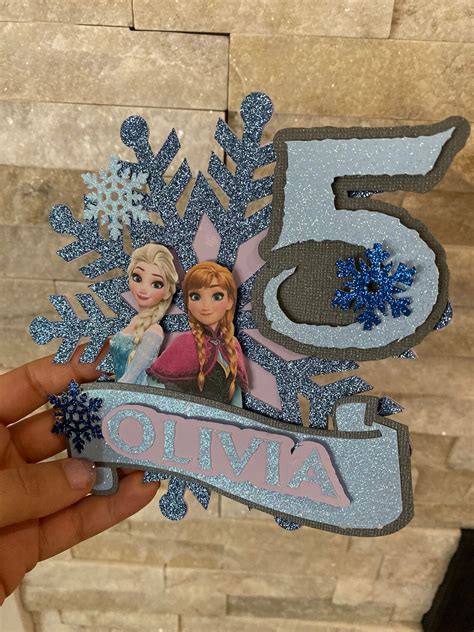 Frozen Cake Topper Personalized Cake Topper Elsa And Anna Etsy