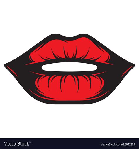 Color With Beautiful Female Lips Royalty Free Vector Image