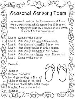 Reciting a poem, though not easy, rather meticulous, is a journey all in itself that presents. Seasonal Sensory Poem - Defining & Writing | Poetry lessons, Writing lessons, Teaching poetry