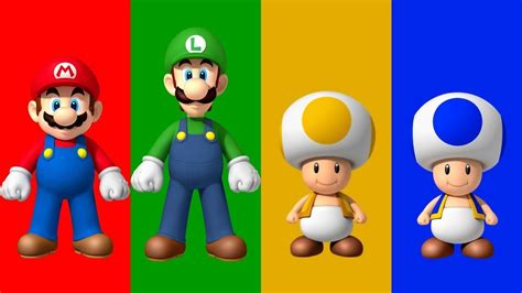 Mario Luigi Yellow Toad Blue Toad