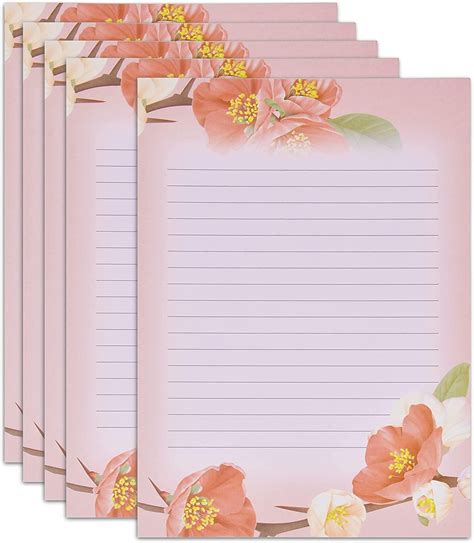 96 Pack Floral Paper Lined Card Note Sheets Ubuy India