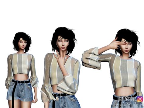 Female Top With Ruffled Sleeves By Simtographies At Tsr Sims 4 Updates