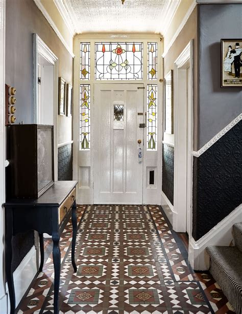 Victorian Floor Tiles Hallway Grey Kingsbridge Grey Patterned Wall