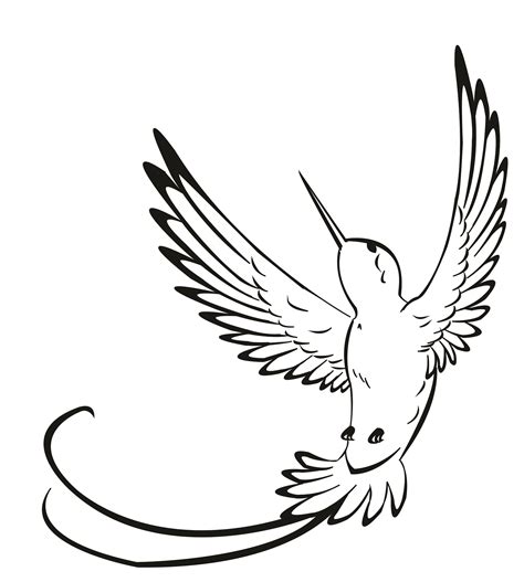 Simple Hummingbird Coloring Pages