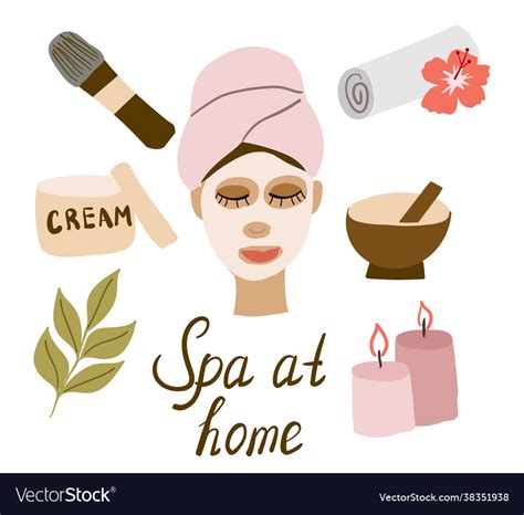 set spa at home elements isolated on white vector image