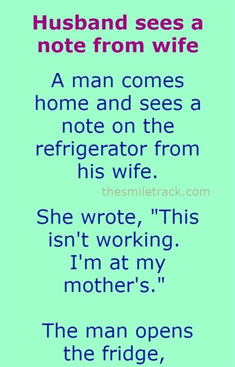 Husband Sees A Note From Wife Husband Quotes Funny Husband Jokes