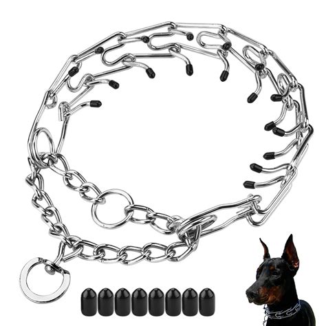 Dog Prong Collar Pinch Collar With Adjustable Links And Comfort Rubber