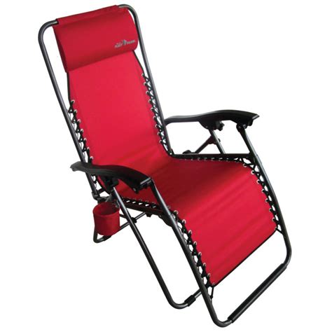 A zero gravity lawn chair reclines your body into a desired position by symmetrically distributing your body weight across the chair. Fleet Farm Deluxe Red Anti-Gravity Lounge Chair by Fleet Farm at Fleet Farm