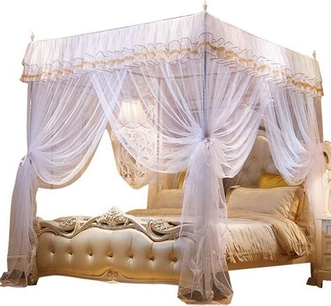 Nattey 4 Corner Poster Princess Bed Canopy Bed Curtains