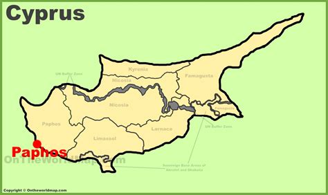 Paphos Location On The Cyprus Map