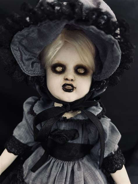 White Hair Creepy Doll Altered Doll Art Doll Blind Eye Etsy