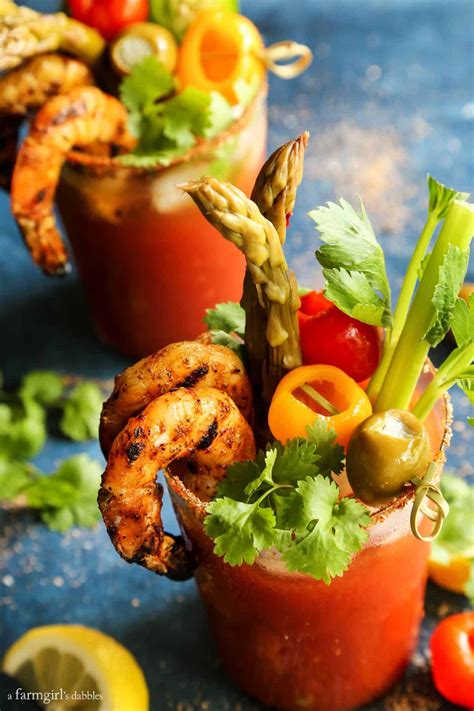 5 Pepper Bloody Mary With Grilled Jalapeño Shrimp A Farmgirls Dabbles