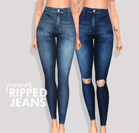 Pure Sims Ripped Jeans Sims 4 Downloads