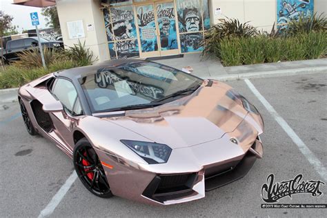 Shop online for rose gold car wrap from newsight_vinyl_world. Tyga's Rose Gold Chrome Aventador | Wrapfolio
