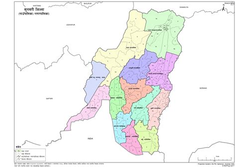 Map Of Sunsari District Of Nepal Nepal Archives