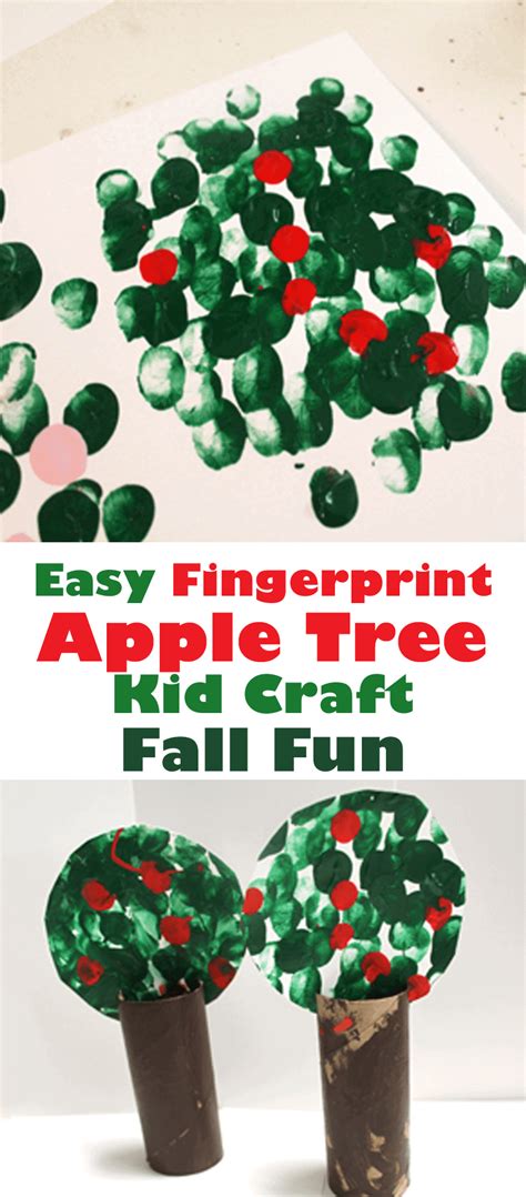 Fingerprint Apple Tree Kid Craft Fall Fun A More Crafty Life