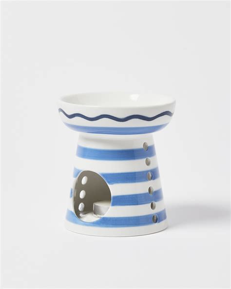 Sofie Stripe Ceramic Oil Burner Oliver Bonas